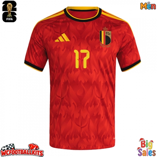 Belgium Charles De Ketelaere #17 Replica Home Stadium Shirt World Cup 2026 Short Sleeve